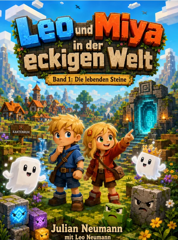 Cover: Leo und Miya in der eckigen Welt – Band 1: Die lebenden Steine